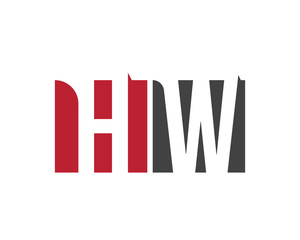 HW red square letter logo  for workshop, world, work, west, wealth