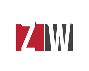 ZW red square letter logo  for workshop, world, work, west, wealth