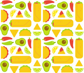Mexican food seamless pattern