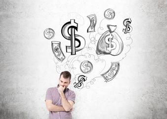 Man thinking about money