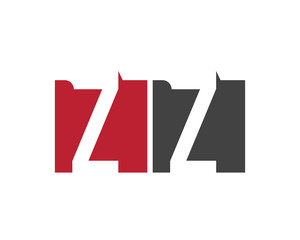 ZZ red square letter logo for zone, zero, zoo, zoological, zoom