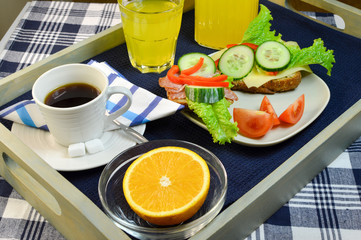 Breakfast and coffee