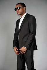 Fototapeta premium Attractive African American Male in A Suit