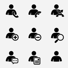 People icons set for phone