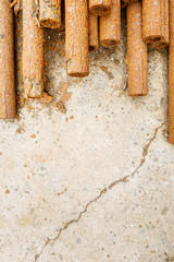 Rusty metal tube background texture