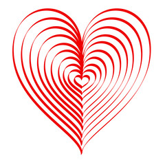 12 red painted hearts in one.