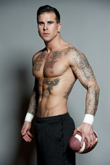 White Male Football Player