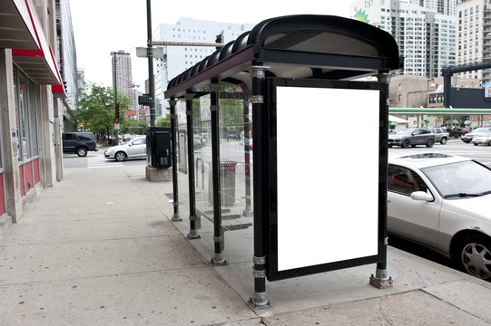 Empty Public Bus Stop