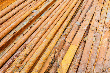 Rusty metal tube background texture