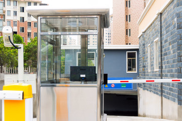 Underground parking toll booths