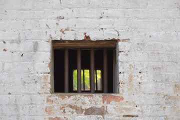 Fototapeta na wymiar Jail Prison Cell Brick Wall