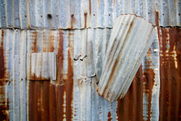 old zinc wall