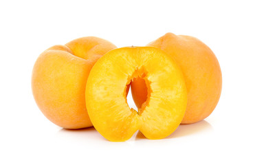 Yellow peach isolated on the white background