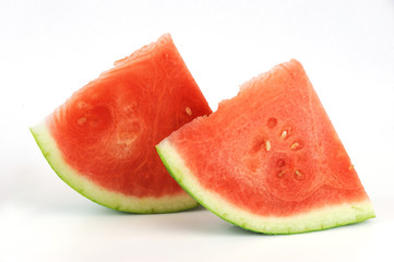 sliced watermelon isolated on white background