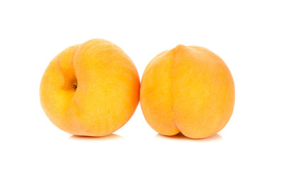 Yellow peach isolated on the white background