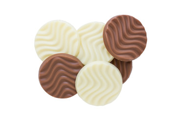 Chocolate on white background with clipping path