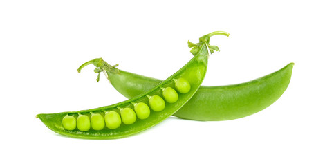 Fresh green peas  isolated on the white