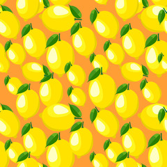 Pattern with lemon and leaves.