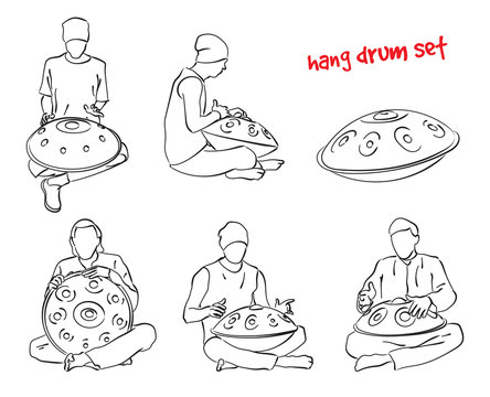 Hang drum musician set