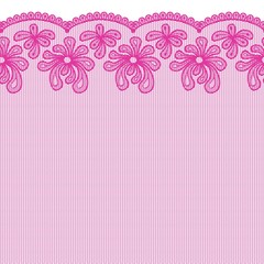 Seamless pink lacy border