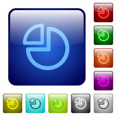 Color pie chart glass buttons