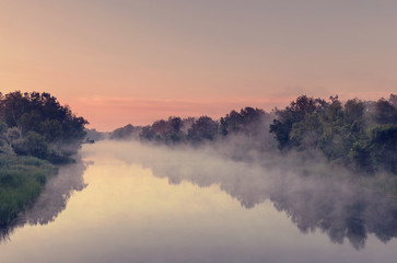 Fog on the river