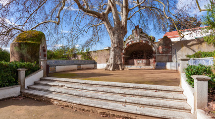 Fountain in Quinta da Fidalga (Fidalga Palace and Gardens). Seixal, Setubal, Portugal.