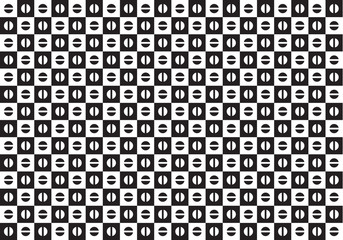 seemless black and white circle and square pattern background