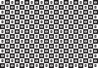 seemless black and white circle and square pattern background