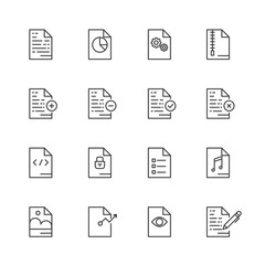 Outline Icon Set of Paper icon, Document icon Design , for websi