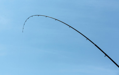 Spinning close-up in the hands of a fisherman