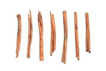 Isolated multiple cinnamon stick on a white background