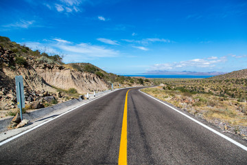 Empty road in Baja California, Mexico