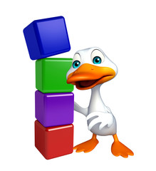cute Duck cartoon character with level
