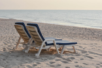 Fototapeta na wymiar beach chair relax thailand