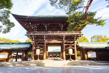 Naklejka premium Meiji Shrine w Tokio, Japonia