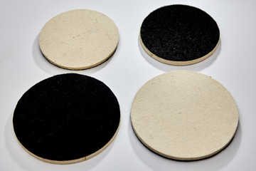 Polishing wheels on white background