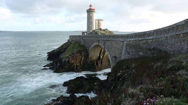 View of Phare du petit minou in Plouzane, Brittany, France
