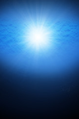 underwater blue with sunbeam