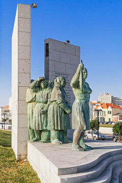 Povoa de Varzim, Portugal. December 28, 2015: Monumento as Peixeiras. Monument to the Fishwives or Fish women.