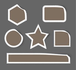 collection of post stamps with shadows