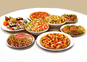 illustration digital painting meal