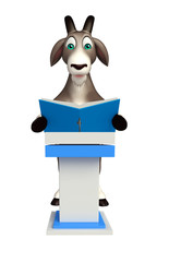 cute Goat cartoon character with speech stage