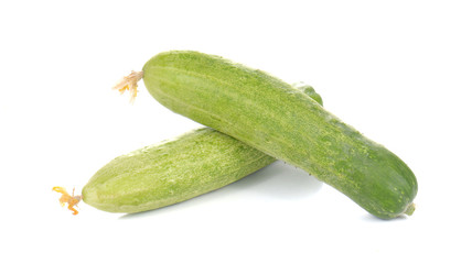 Two Cucumber on white background.