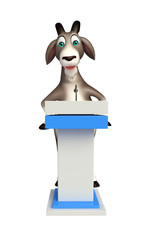 cute Goat cartoon character with speech stage