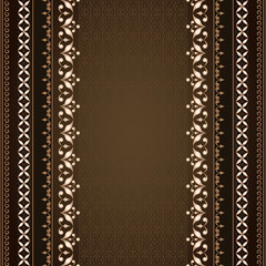 Decorative golden frame on a dark brown.