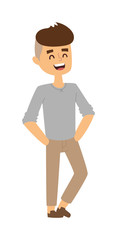 Hipster boy vector illustration.