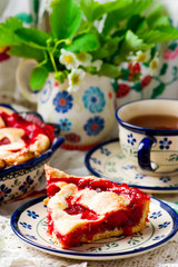 Strawberry pie. Style vintage.