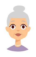 Granny face vector illustration.