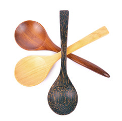 Wooden spoon isolated on white background